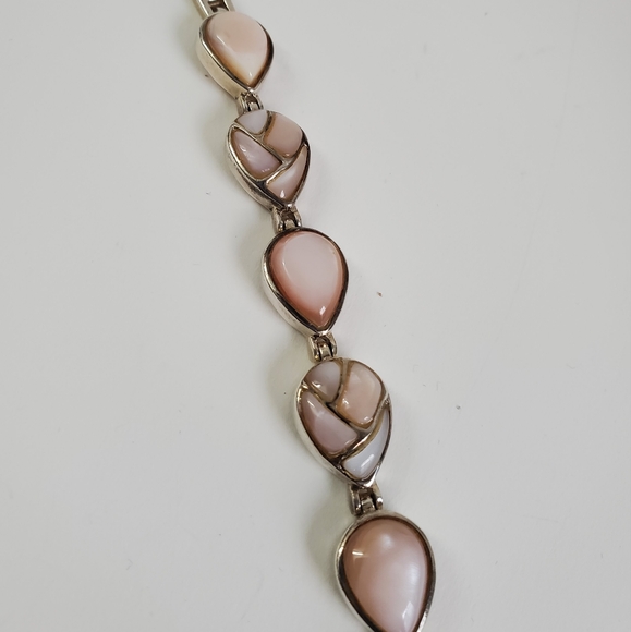 Sterling Silver 925 MOP Tennis Bracelet - Picture 2 of 16